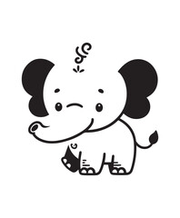 Elephant vector art,graphics Elephants icons set,vintage illustration Elephant clipart,vector Elephants flat style artwork design