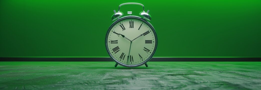 old clock on green secreen