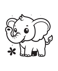 Elephant vector art,graphics Elephants icons set,vintage illustration Elephant clipart,vector Elephants flat style artwork design