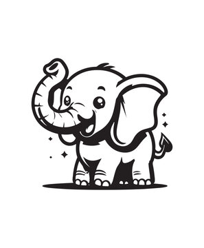 Elephant vector art,graphics Elephants icons set,vintage illustration Elephant clipart,vector Elephants flat style artwork design