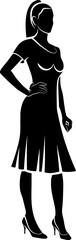 Silhouette of Sexy  Women In Dress. Vector illustration