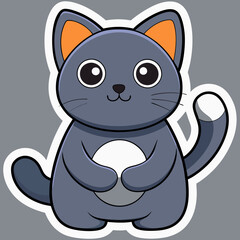 Cartoon cat, cat vector illustration, cats cartoon vector art, pet silhouette, animal vector icon