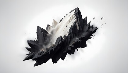 Rock stone white background fall black falling space isolated splash dust mountain cliff flying. Earth stone boulder texture rock abstract broken powder white dirt blast float burst fantasy surface.