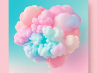 colorful cotton candy in soft pastel color