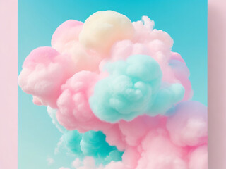 colorful cotton candy in soft pastel color