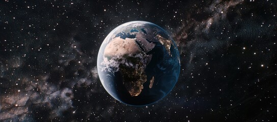 Fototapeta premium Illustration of the earth with a flickering black background