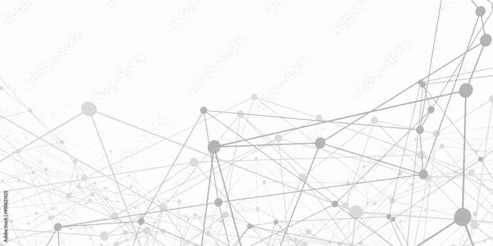 Poster abstract connecting dots and lines with geometric background. geometric plexus structure cybernetic 
