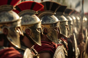 ai generative Roman Spartan Army Lineup