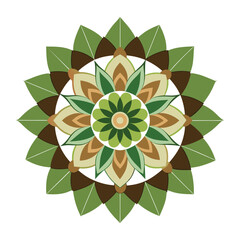 Nature-Inspired Floral Mandala Vector Design with Earthy Tones: Organic, Symmetrical,  Decorative Pattern for Wellness and Serenity
