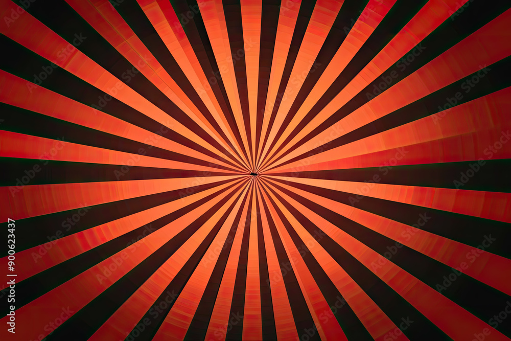 Poster a red and black background with symmetrical lines that create an optical illusion of depth