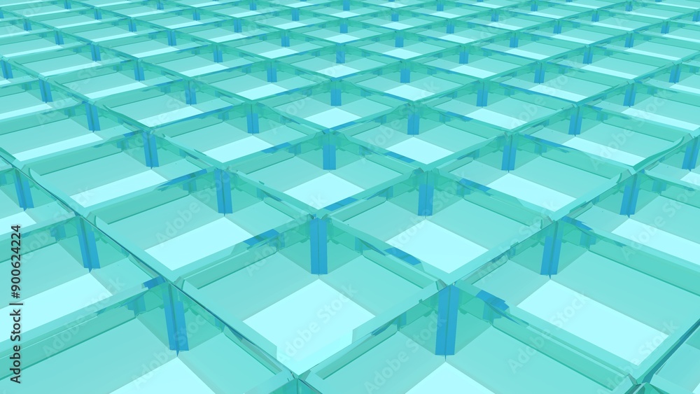 Aufkleber light blue geometric pattern with a layered 3d effect.