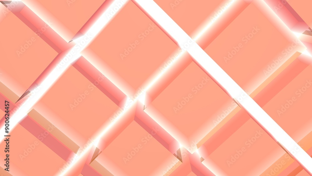 Aufkleber light orange and white grid pattern with a 3d perspective.