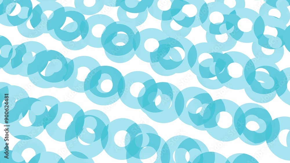 Poster light blue circles forming a repetitive pattern on a white background.