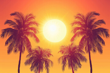 Bright Orange Tropical Background