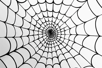 Obraz premium spider web design, black and white, line art, simple, clean background