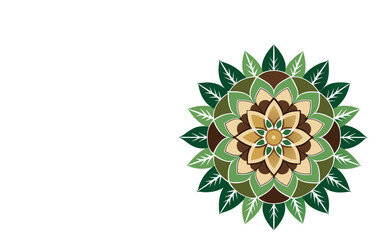 Nature-Inspired Floral Mandala Vector Design with Earthy Tones: Organic, Symmetrical,  Decorative Pattern for Wellness and Serenity