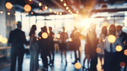 Abstract Business Gathering in Office Location