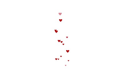cartoon red heart floating up animation on white screen, heart floating up movement, likes floating, 2d animation, white background - Powered by Adobe