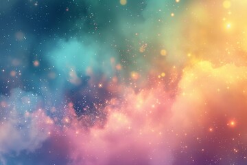 Naklejka premium Vibrant and colorful cosmic nebula background with pink and blue hues for use as an astronomy-themed wallpaper or artistic outer space backdrop