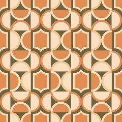 Seamless abstract geometric pattern. Design with circles. Textile design.