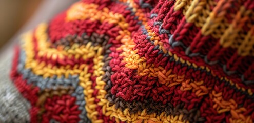 A colorful braided knitted fabric