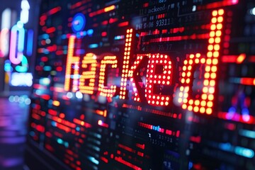 Obraz premium ai generative computer screen that says hacked