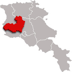 ARAGATSOTN map REGION of ARMENIA 3d isometric map