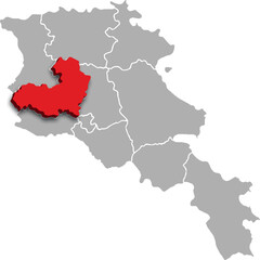 ARAGATSOTN map REGION of ARMENIA 3d isometric map