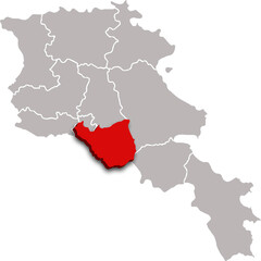 ARARAT map REGION of ARMENIA 3d isometric map