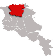 LORI map REGION of ARMENIA 3d isometric map