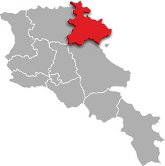 TAVUSH map REGION of ARMENIA 3d isometric map