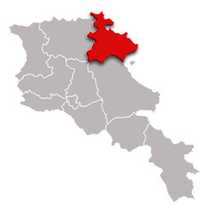 TAVUSH map REGION of ARMENIA 3d isometric map