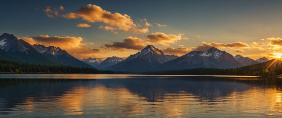 A breathtaking view of a mountain range during sunrise-3