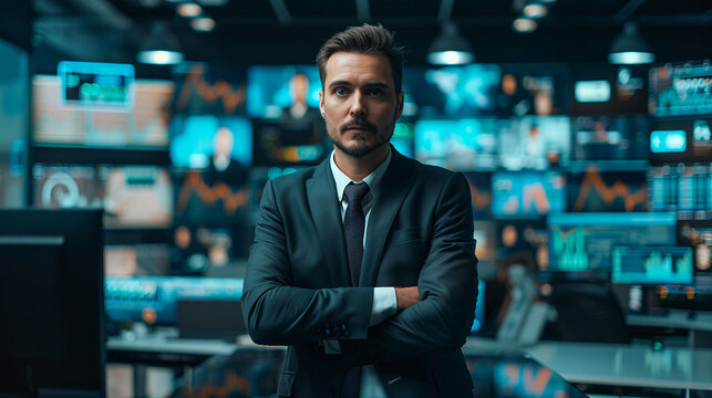 News reporter addressing cybersecurity issues in studio news