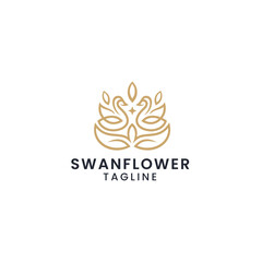 Elegant minimalist swan flower beauty logo design © Musa