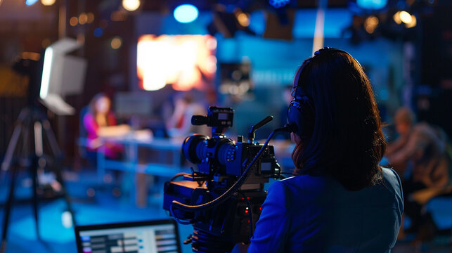 News reporter discussing travel news in studio news