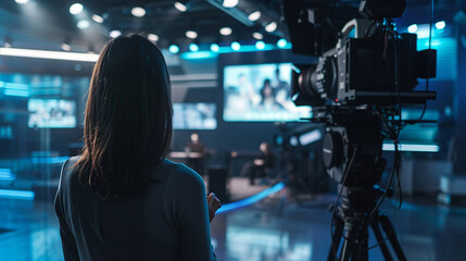 News reporter explaining health news in studio news