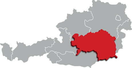STYRIA map 
FEDERATE STATE of AUSTRIA 3d isometric map
