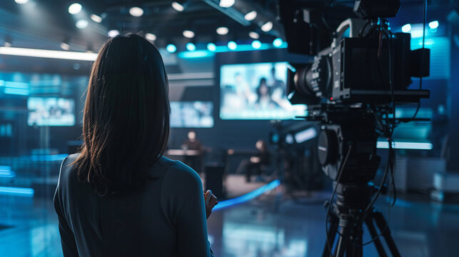 News reporter explaining health news in studio news