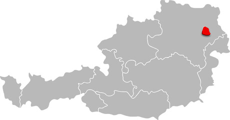 VIENNA map 
FEDERATE STATE of AUSTRIA 3d isometric map