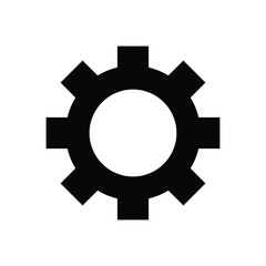 Setting gear icon isolated on white