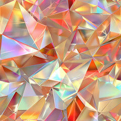 Obraz premium Iridescent rainbow crystal facets, seamless tile pattern