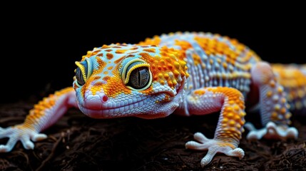 Close-Up Portrait of a Leopard Gecko