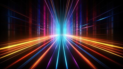 Neon Lines Abstract Digital Art