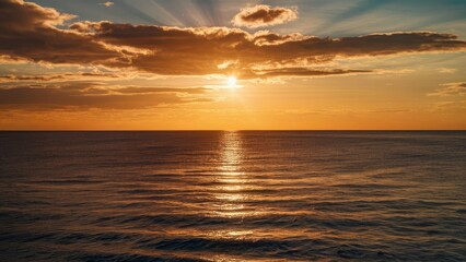 Obraz premium Idyllic Seaside at Golden Hour