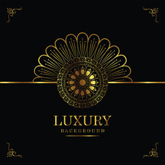 Fototapeta premium Ornamental mandala with golden color arabesque floral pattern style