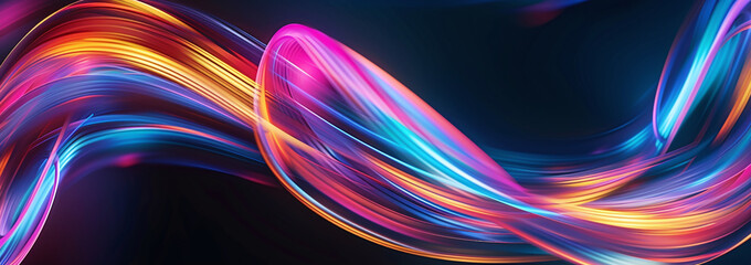 Colorful Neon Light Trails in Motion