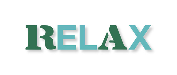 Parola RELAX  con sfondo colorato gradiente