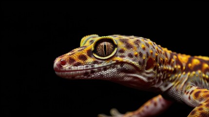 Obraz premium Leopard Gecko Portrait with Striking Eye