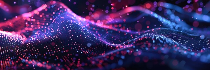 abstract background with flowing lines and glowing particles, creating an immersive visual experience for your presentation or video production